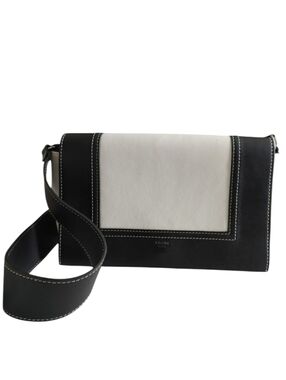 Celine Frame Black & White Leather Crossbody Bag